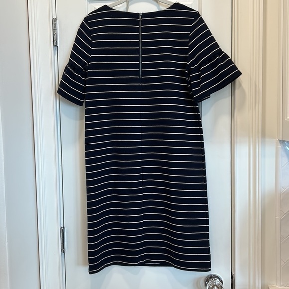 Loft Navy & White/Ivory Striped Dress made of Cotton & Polyester sz.XS - Picture 6 of 7